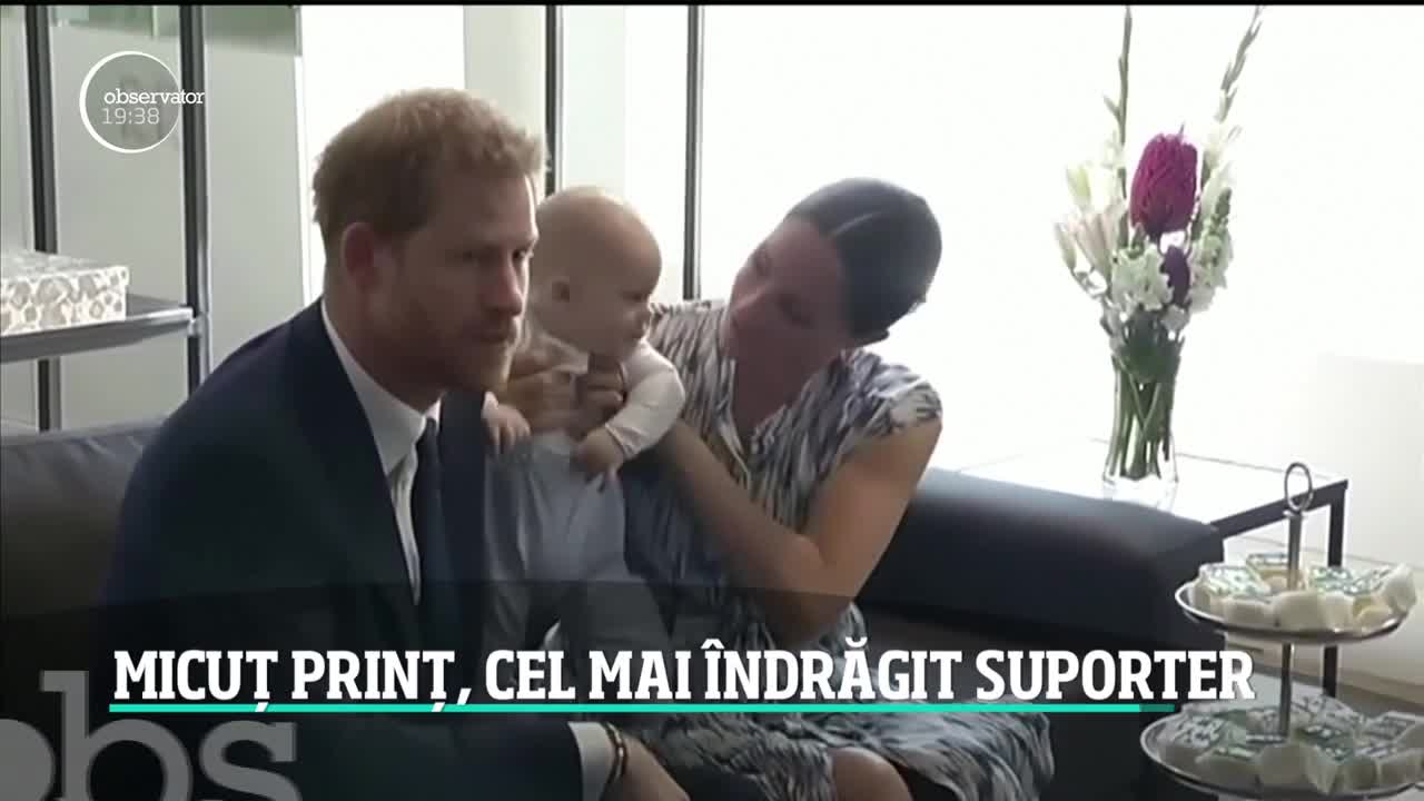 Archie, băiatul prinţului Harry, cel mai &icirc;ndrăgit suporter al echipei de rugby a Angliei