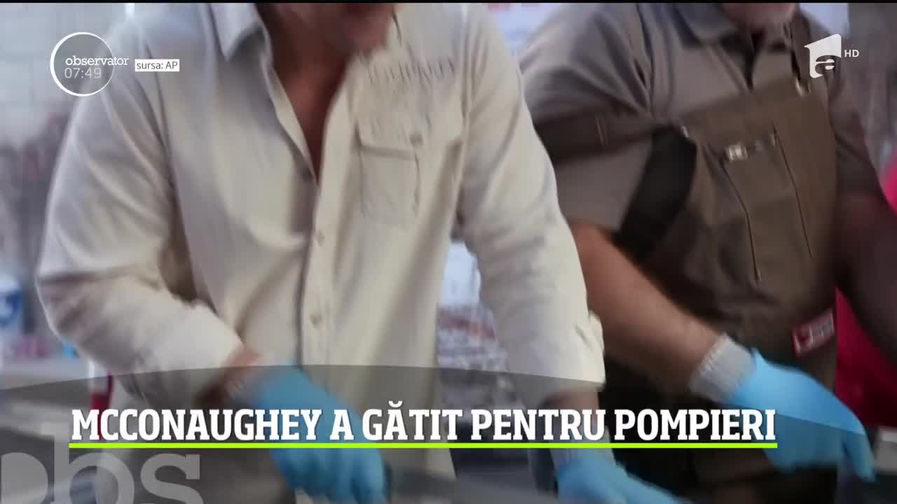 Matthew McConaughey a gătit pentru pompieri