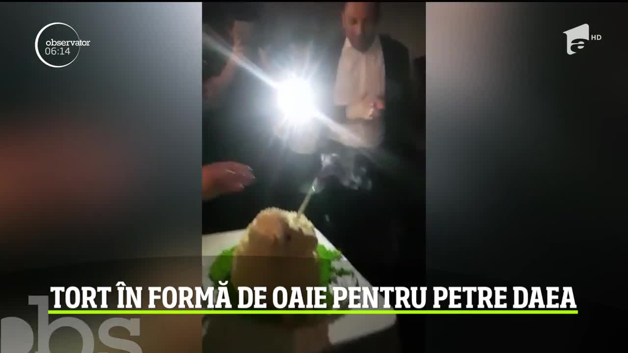 Imagini amuzante. Tort &icirc;n formă de oaie pentru Petre Daea