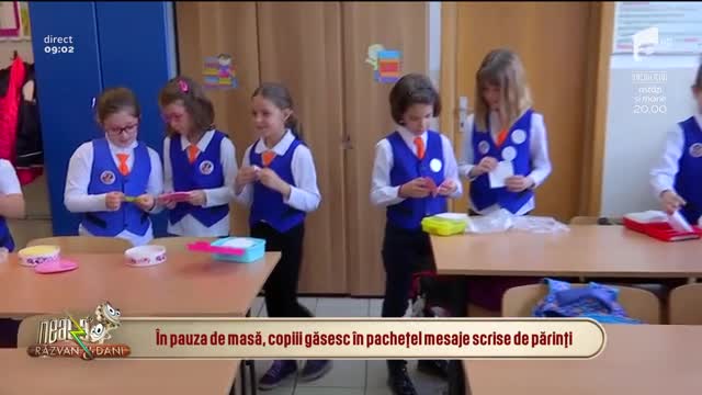 Neatza cu Răzvan și Dani. Pachețelul cu mesaje scrise de părinți, surpriza elevilor în pauza de masă
