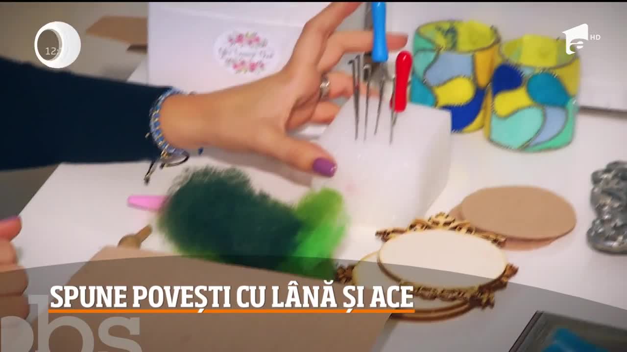 Povești cu l&acirc;nă și ace. O t&acirc;nără din Bucureşti a lăsat &icirc;n urmă un job stabil și s-a apucat de tablouri din l&acirc;nă