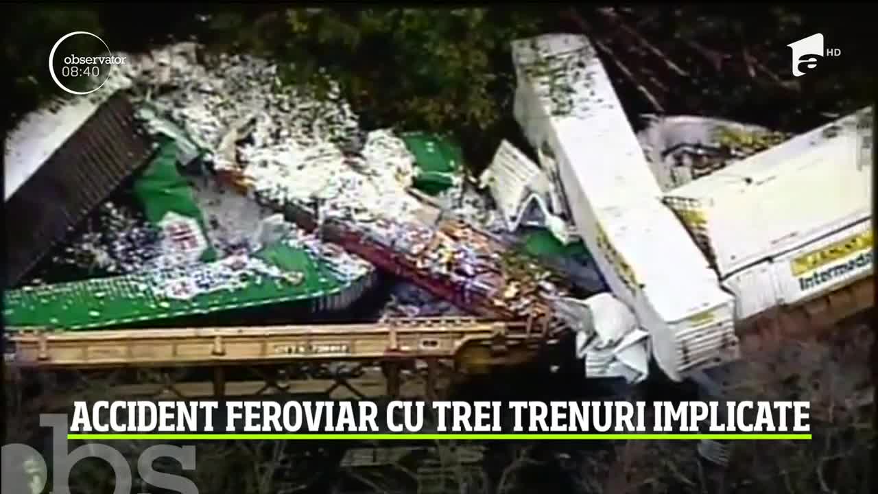 Trei trenuri de marfă au fost implicate &icirc;ntr-un accident feroviar &icirc;n SUA