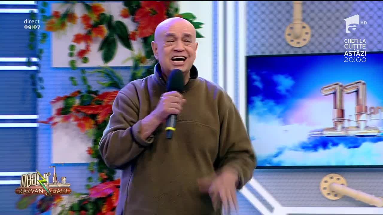 Benone Sinulescu c&acirc;ntă, la Neatza cu Răzvan și Dani, melodia "Hai lic, lic"