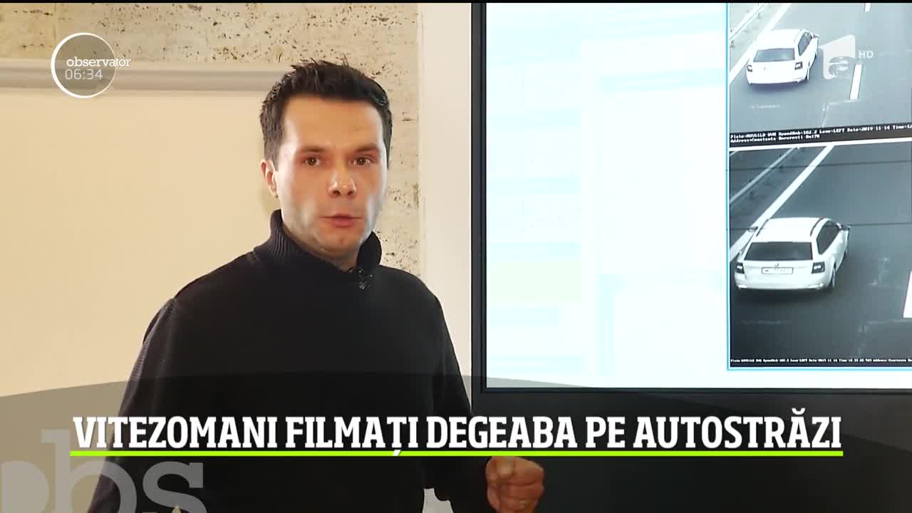 Vitezomanii sunt filmaţi degeaba pe autostrăzi. Deşi unul din patru şoferi depăşeşte viteza legală, poliţiştii nu &icirc;i pot amenda