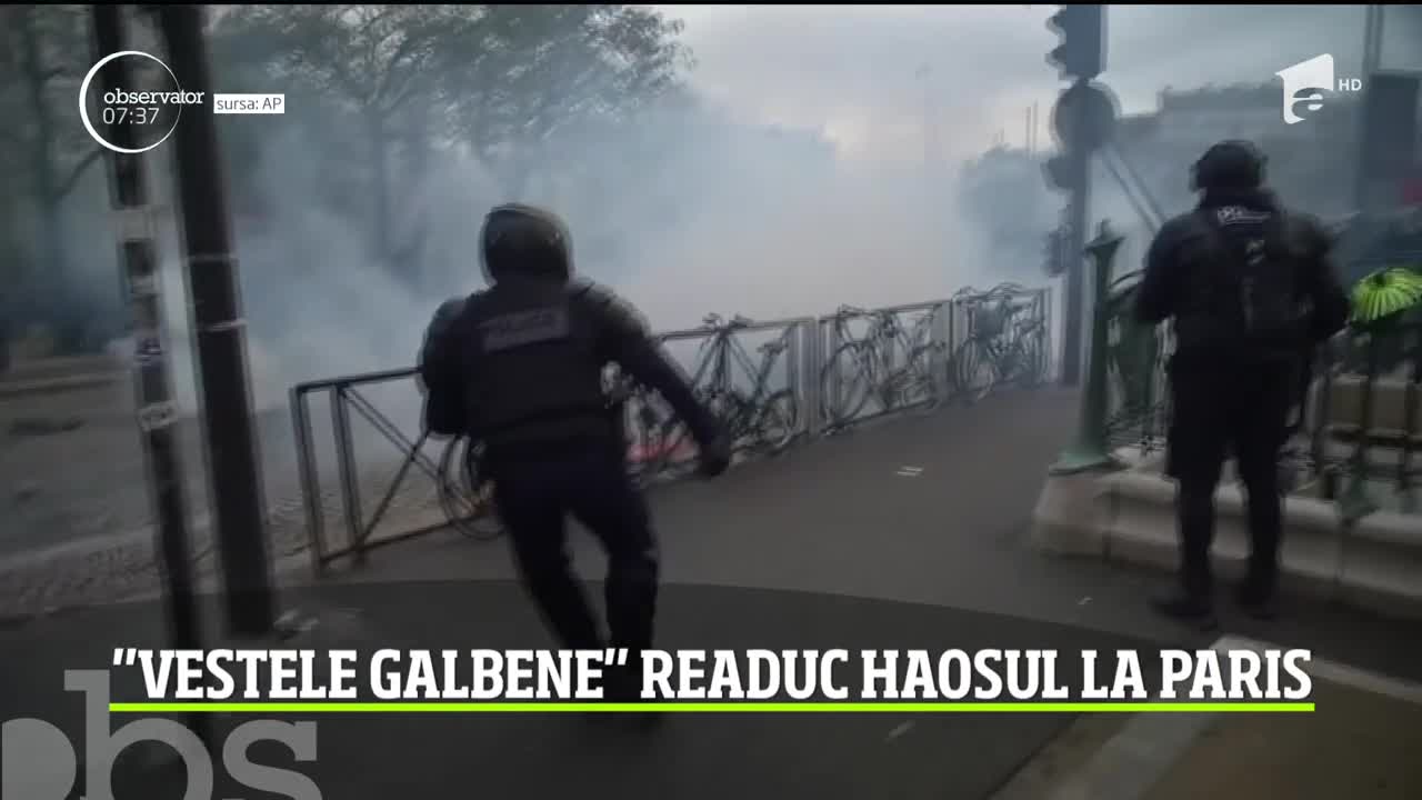 Vestele galbene readuc haosul la Paris