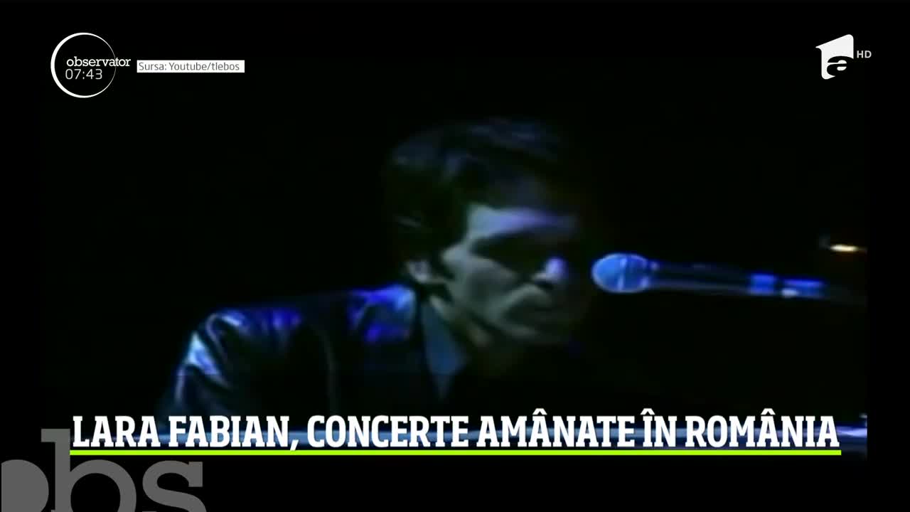 Lara Fabian şi-a am&acirc;nat concertele programate &icirc;n Bucureşti şi la Craiova