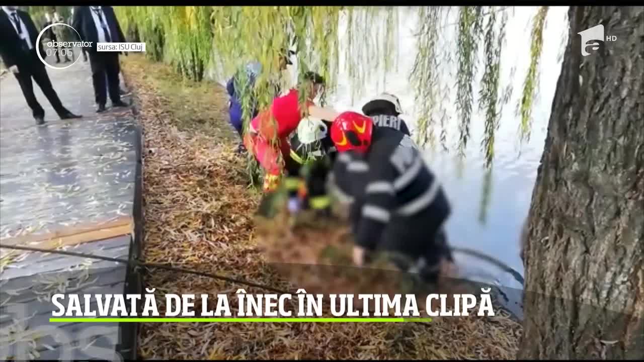 Bătr&acirc;nă din Cluj Napoca, salvată de la &icirc;nec &icirc;n ultima clipă