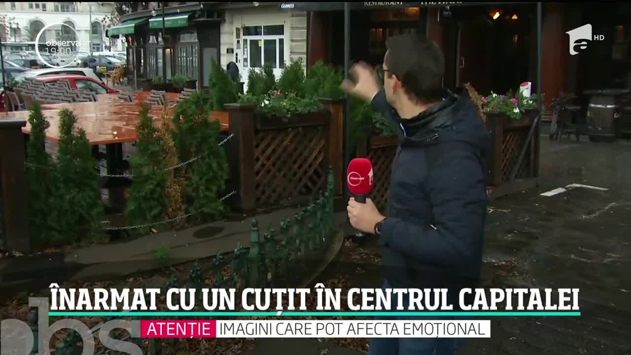 Un individ &icirc;narmat cu un cuţit a semănat panică &icirc;n centrul Capitalei!