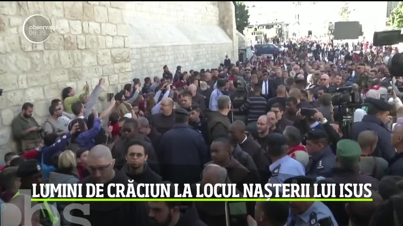 Luminile de sărbătoarea Crăciunului s-au aprins și la locul nașterii lui Iisus