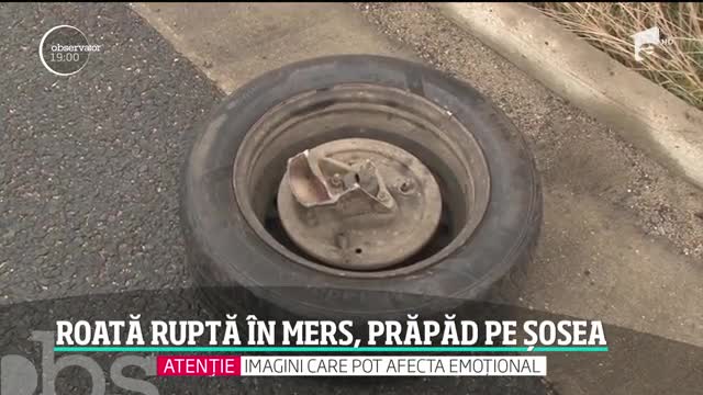 O roată desprinsă de la o maşină a provocat un dezastru pe o autostradă din Rom&acirc;nia