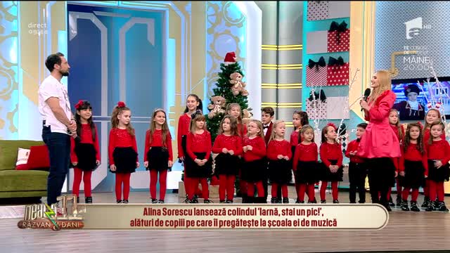 Neatza cu Răzvan și Dani. Alina Sorescu și Atelierul de Muzică Piciii lu' Soreasca c&acirc;ntă piesa Iarnă, stai un pic!