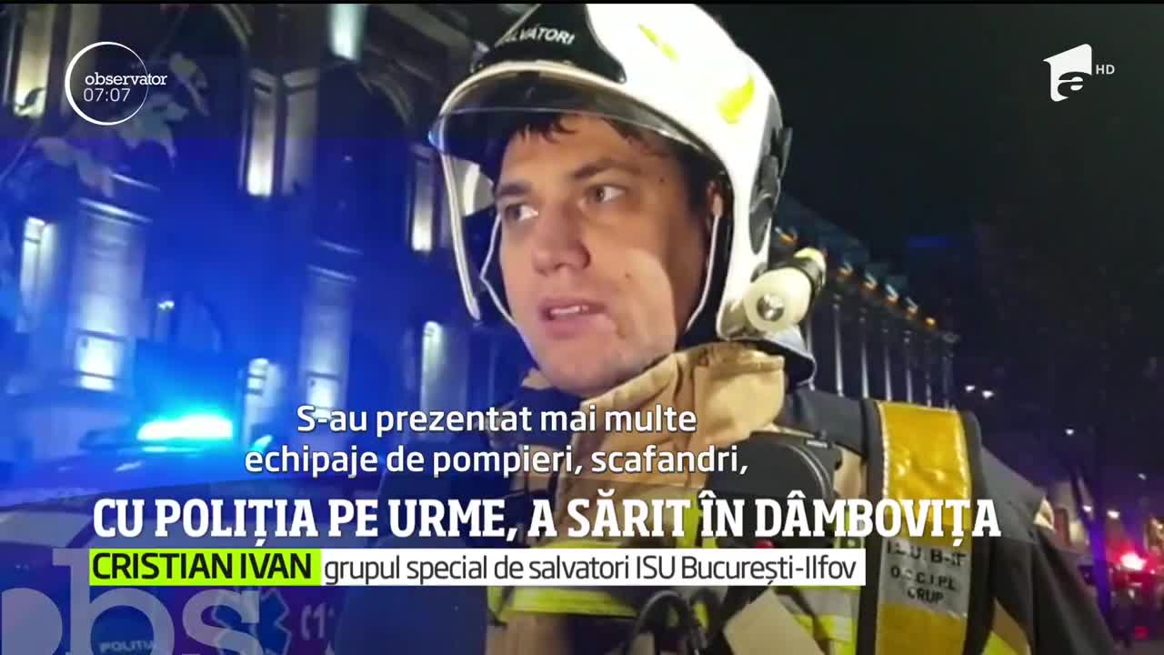 Un șofer băut a sărit &icirc;n r&acirc;ul D&acirc;mbovița de teama Poliției