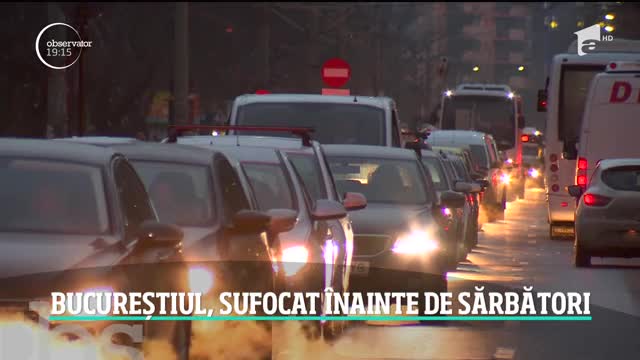 Bucureştiul este mai blocat ca niciodată. &Icirc;nainte de sărbători, abia se mai poate circula