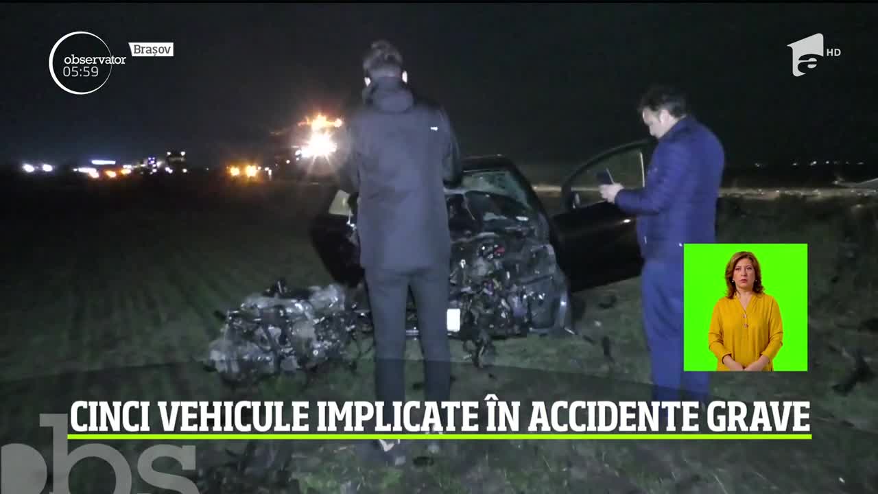 Accident &icirc;n lanţ, &icirc;n judeţul Braşov. Trei oameni au fost răniţi şi au ajuns la spital, după ce un autoturism a lovit o dubă
