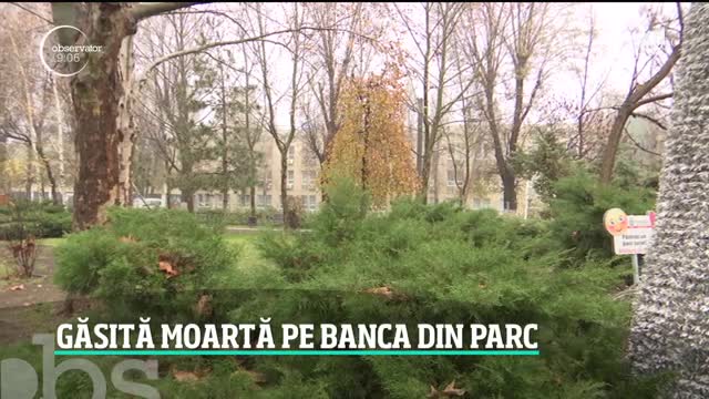 O t&acirc;nără de 31 de ani a fost găsita moartă pe o bancă din Parcul Păcii din București