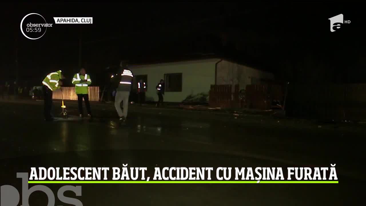 A fost haos &icirc;ntr-o localitate din judeţul Cluj. Un adolescent a furat o maşină şi a spulberat totul &icirc;n cale