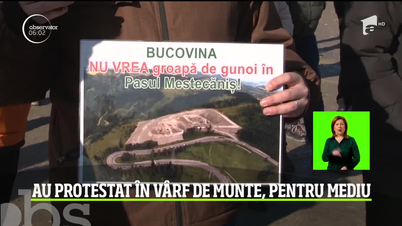 Au protestat &icirc;n v&acirc;rf de munte, pentru mediu. Aproape 200 de oameni  s-au str&acirc;ns &icirc;n Pasul Mestecăniş &icirc;n &icirc;ncercarea de a opri deschiderea unei gropi de gunoi