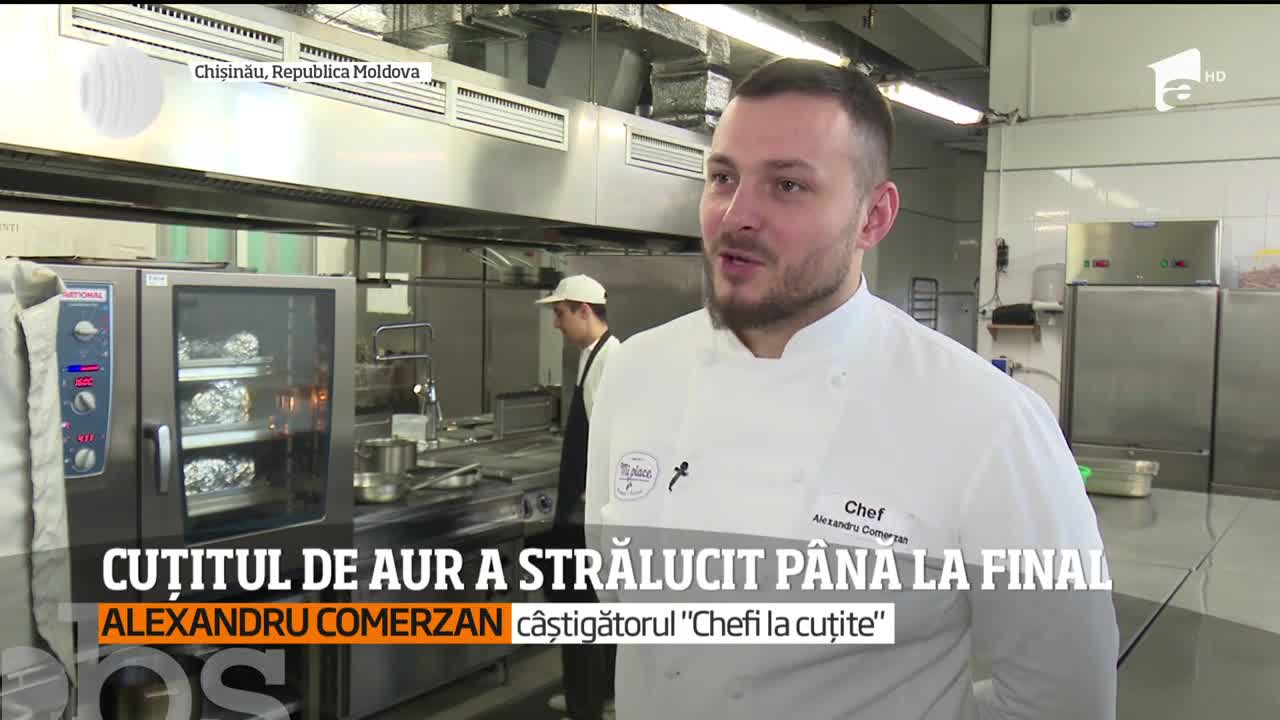 Povestea câștigătorului „Chefi la cuţite". Alexandru Comerzan s-a întors în restaurantul din Chișinău unde lucrează