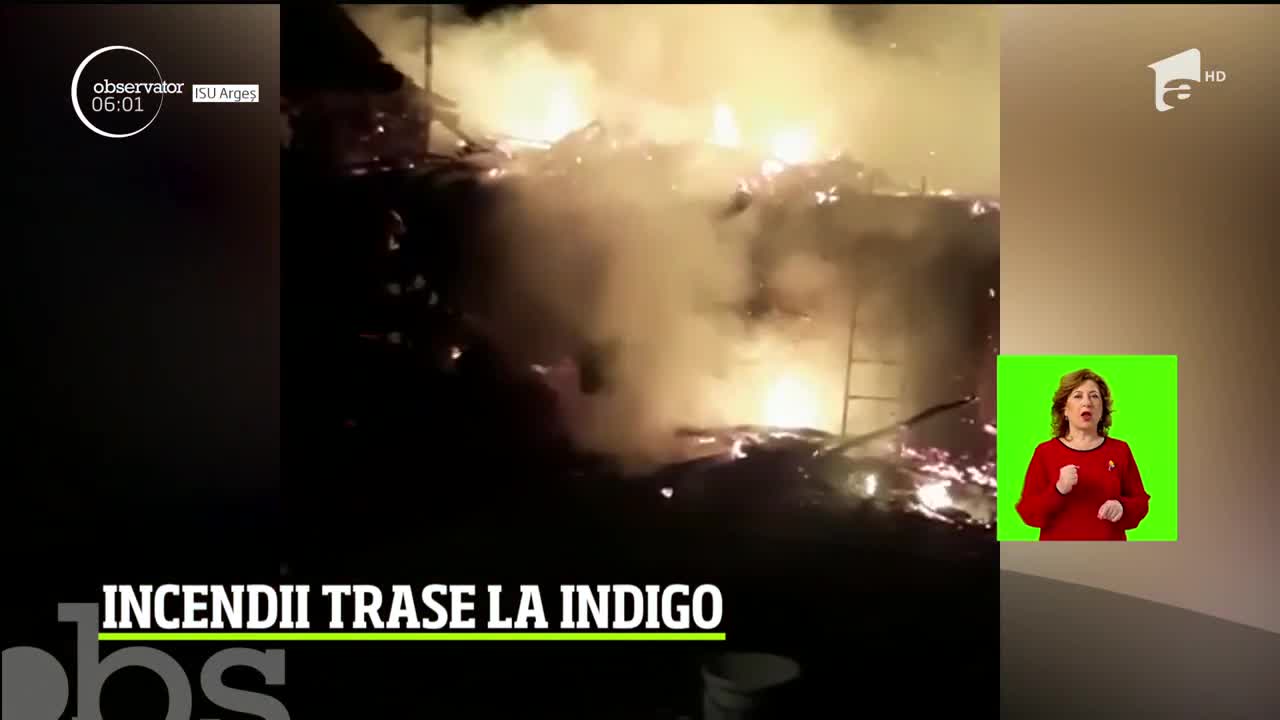 Două incendii trase la indigo &icirc;n Argeș. Focul a fost pus intenționat