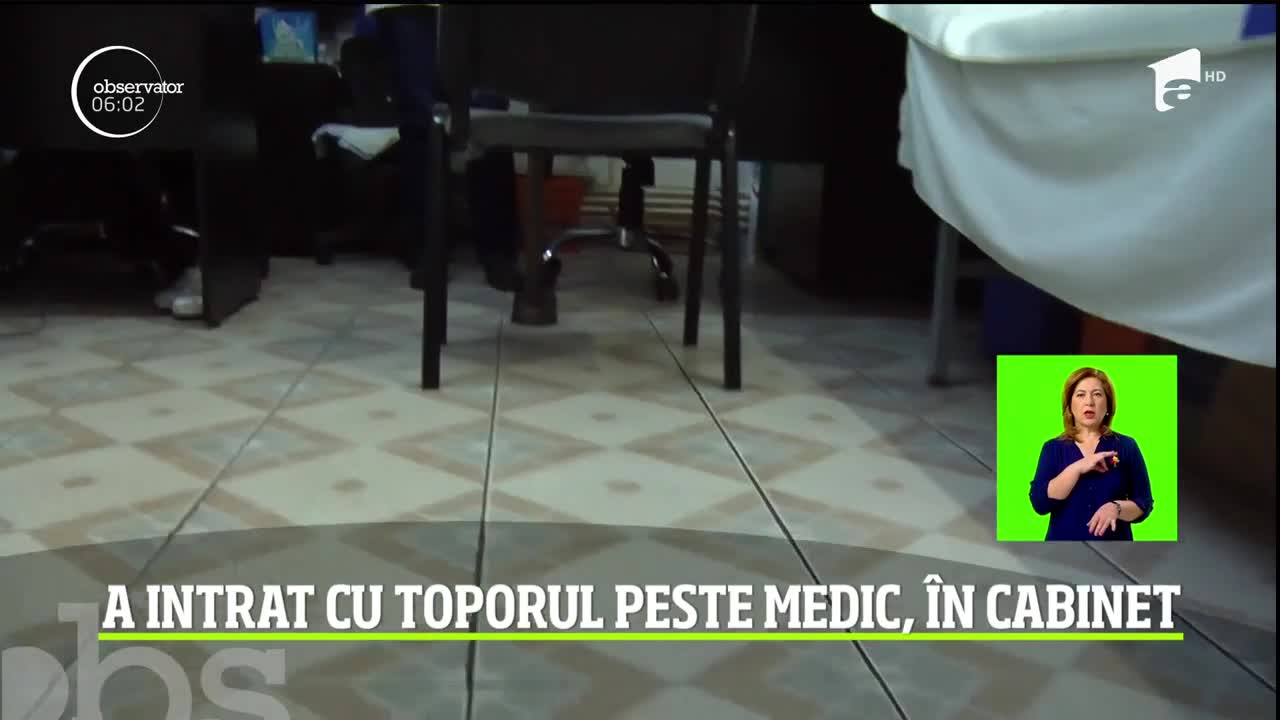 Un bărbat din Brăila a intrat cu toporul peste medicul de familie, &icirc;n timpul unei consultații, și a &icirc;nceput să amenințe