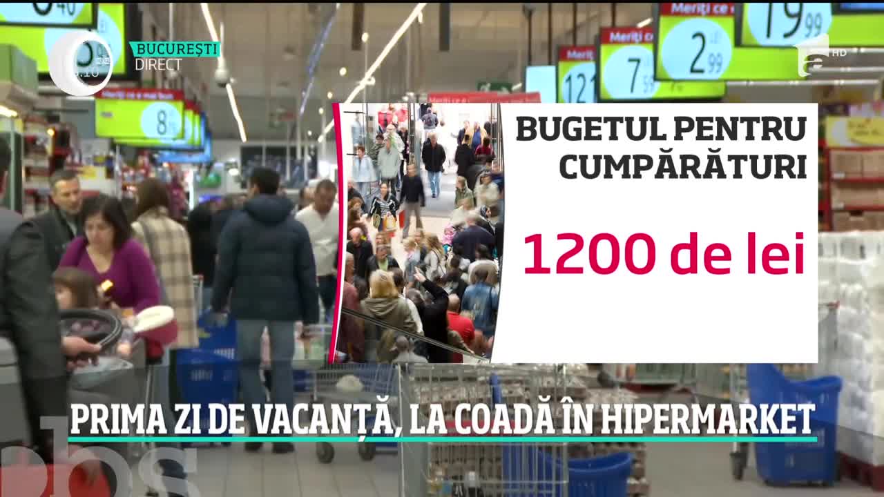 Prima zi de vacanță, la coadă &icirc;n hipermarket