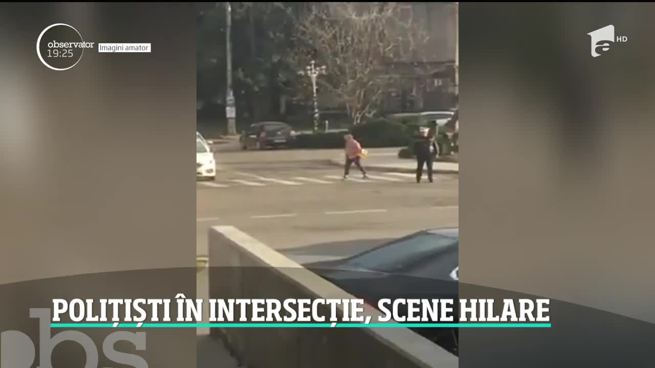 Scene ca-n filmele de comedie: Doi poliţişti au dirijat at&acirc;t de bine circulaţia &icirc;n oraşul C&acirc;mpulung Muscel &icirc;nc&acirc;t au fost aproape de a provoca un accident