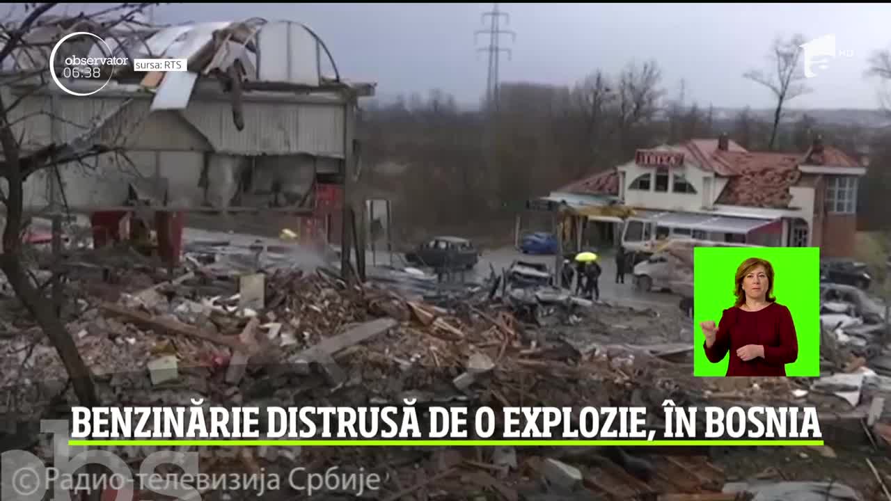 Benzinărie distrusă de o explozie, &icirc;n Bosnia
