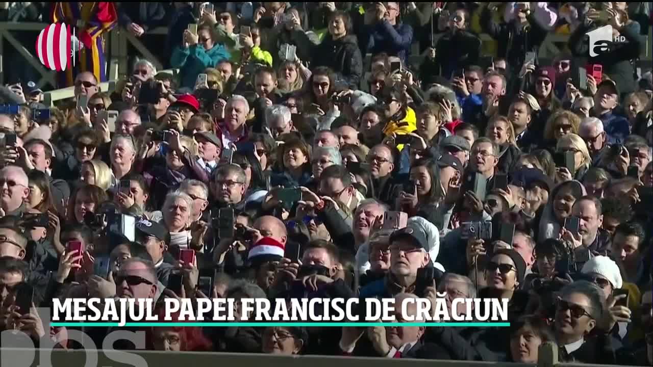 Mesajul Papei Francisc de Crăciun