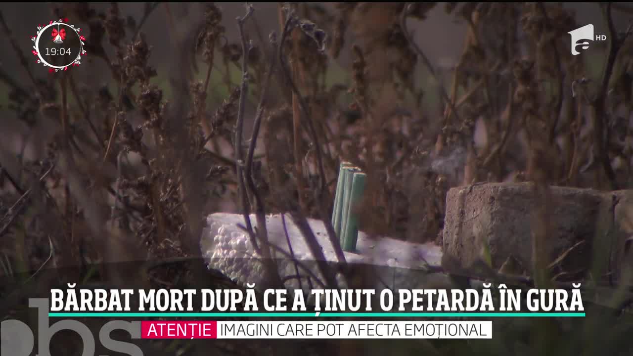 Moartea unui bărbat &icirc;i şochează chiar şi pe medicii care le-au văzut pe toate de Sărbători. După o ceartă cu familia, un individ băut, şi-a aprins o petardă &icirc;n gură