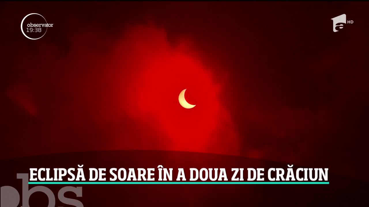 Fenomen astronomic spectaculos, &icirc;n a doua zi de Crăciun. O eclipsă parţială de soare, vizibilă doar din jumătatea estică a planetei, a lăsat impresia unui inel de foc care se formează &icirc;n jurul lunii
