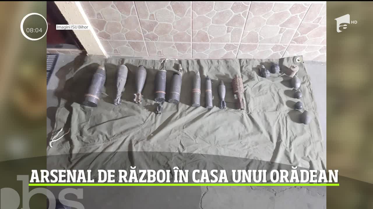 O colecţie impresionantă de muniţie neexplodată, găsită &icirc;n gospodăria unui orădean