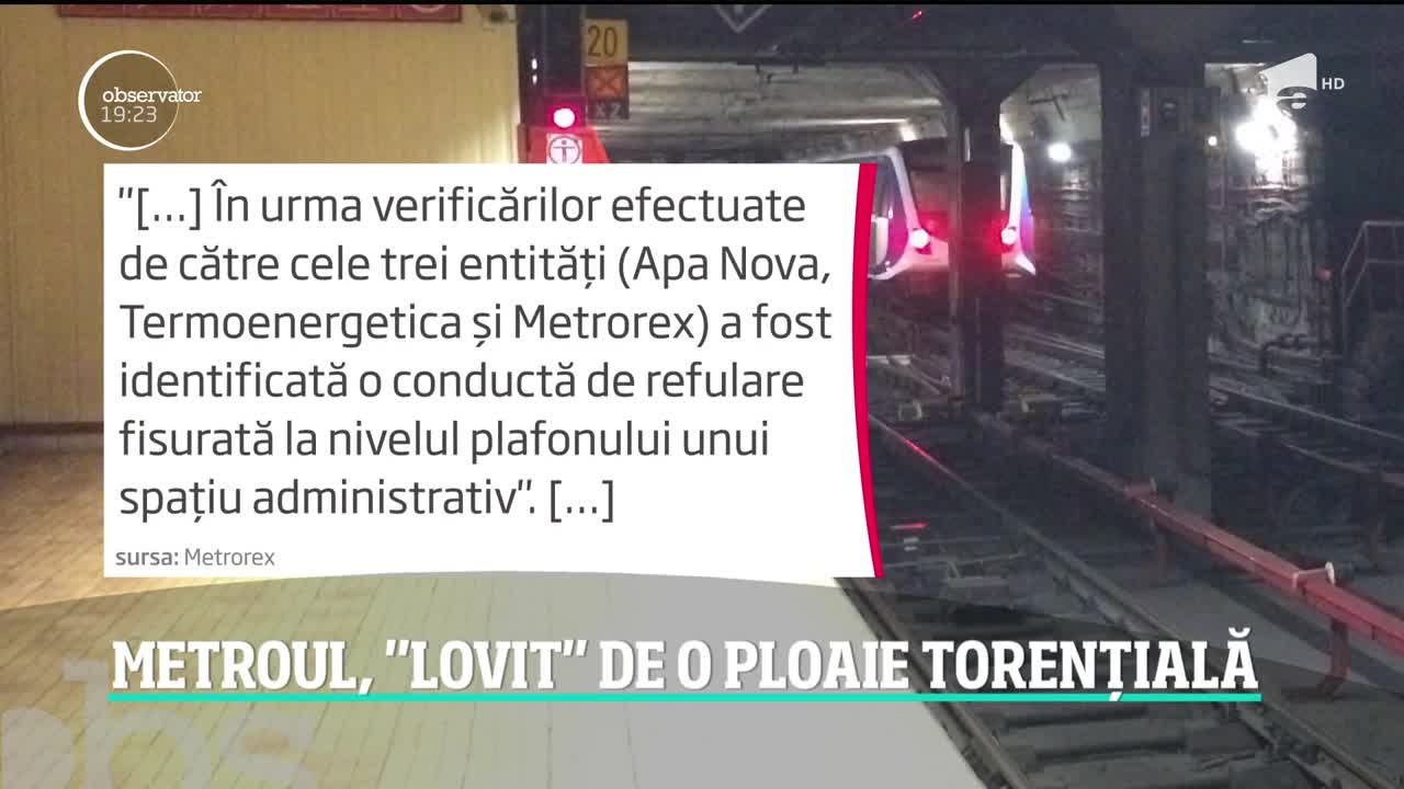Situaţie bizară la metrou! O ploaie torenţială s-a ivit din senin &icirc;n birourile angajaţilor