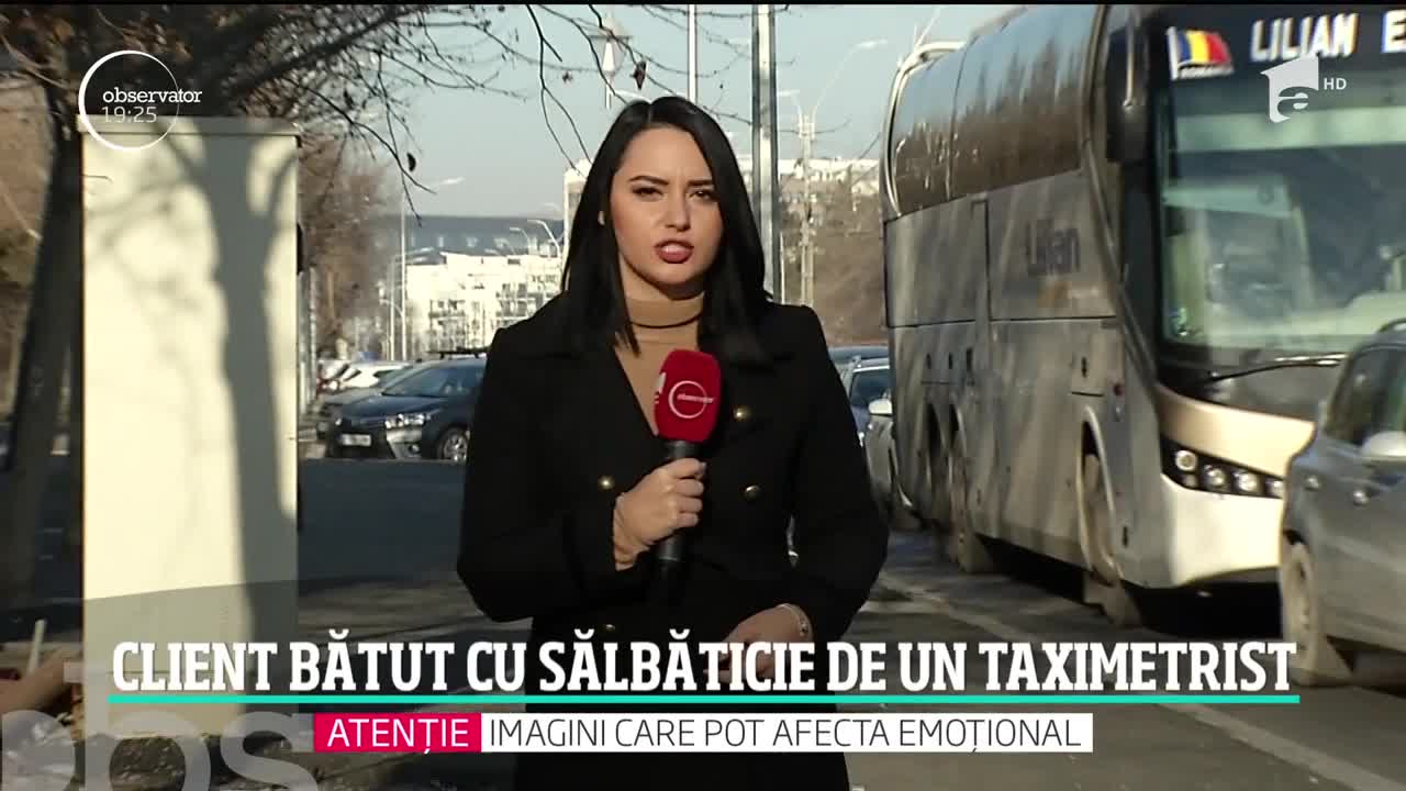 Un taximetrist a transformat strada &icirc;n ring de box. Individul a fost filmat &icirc;n timp ce loveşte un client cu pumnii şi picioarele