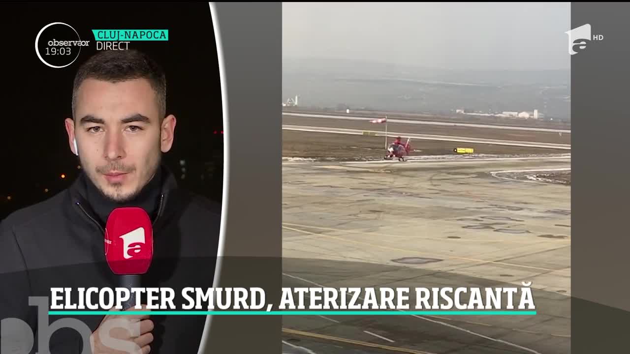 Aterizare de urgenţă pentru un elicopter SMURD! Aeronava a &icirc;nt&acirc;mpinat probleme imediat ce s-a ridicat din nou &icirc;n aer