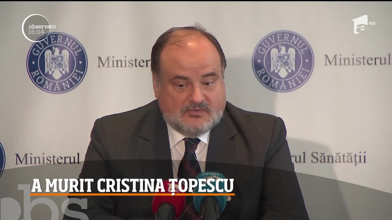 Jurnalista Cristina Ţopescu a murit &icirc;n preajma Anului Nou