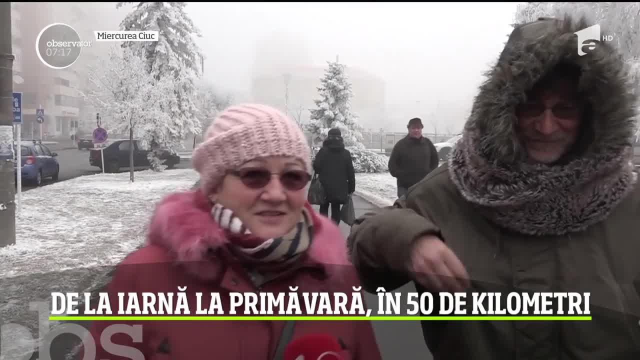 Două anotimpuri diferite &icirc;n două oraşe aflate la o distanţă de 50 de kilometri unul de altul