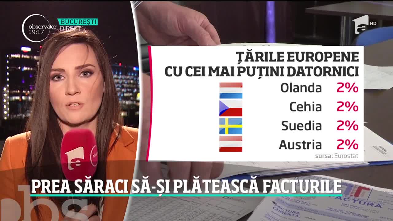 Rom&acirc;nia, codaşă &icirc;n Europa la plata facturilor la utilităţi. Suntem pe locul patru &icirc;n topul restanţierilor