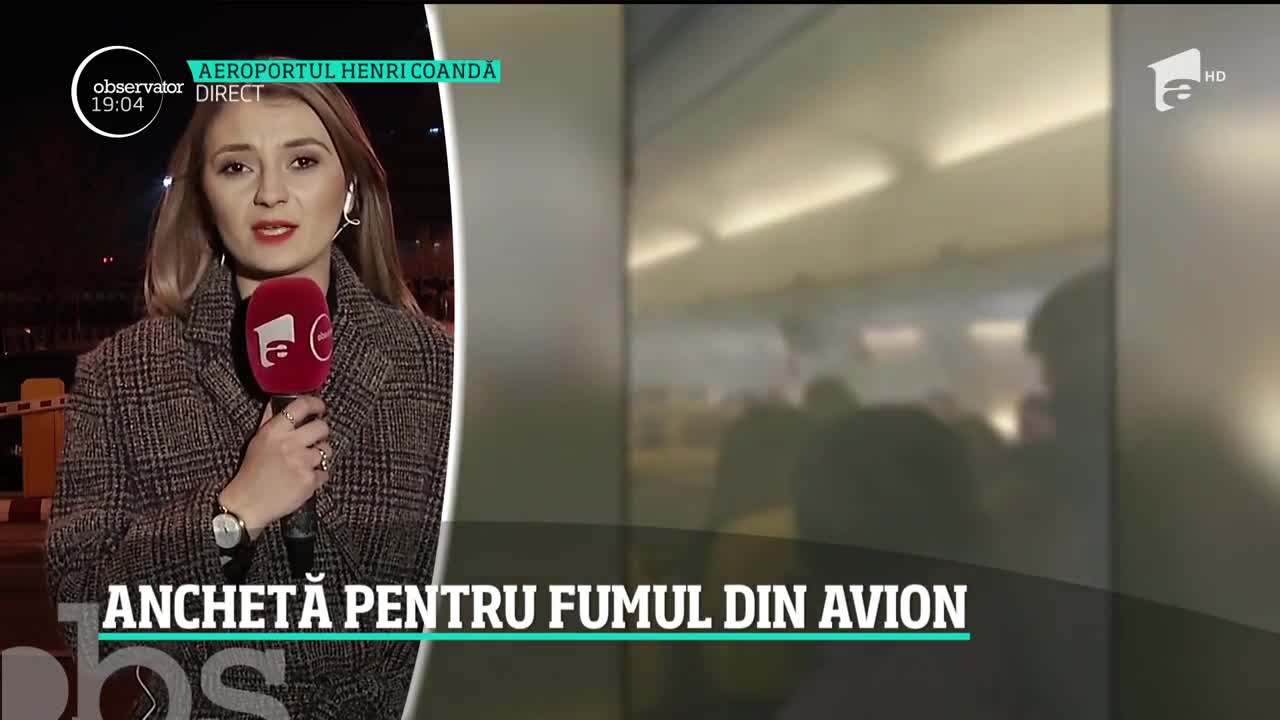 Teroare la bordul unui avion plin cu rom&acirc;ni! Cabina s-a umplut cu fum, iar pasagerii au intrat &icirc;n panică