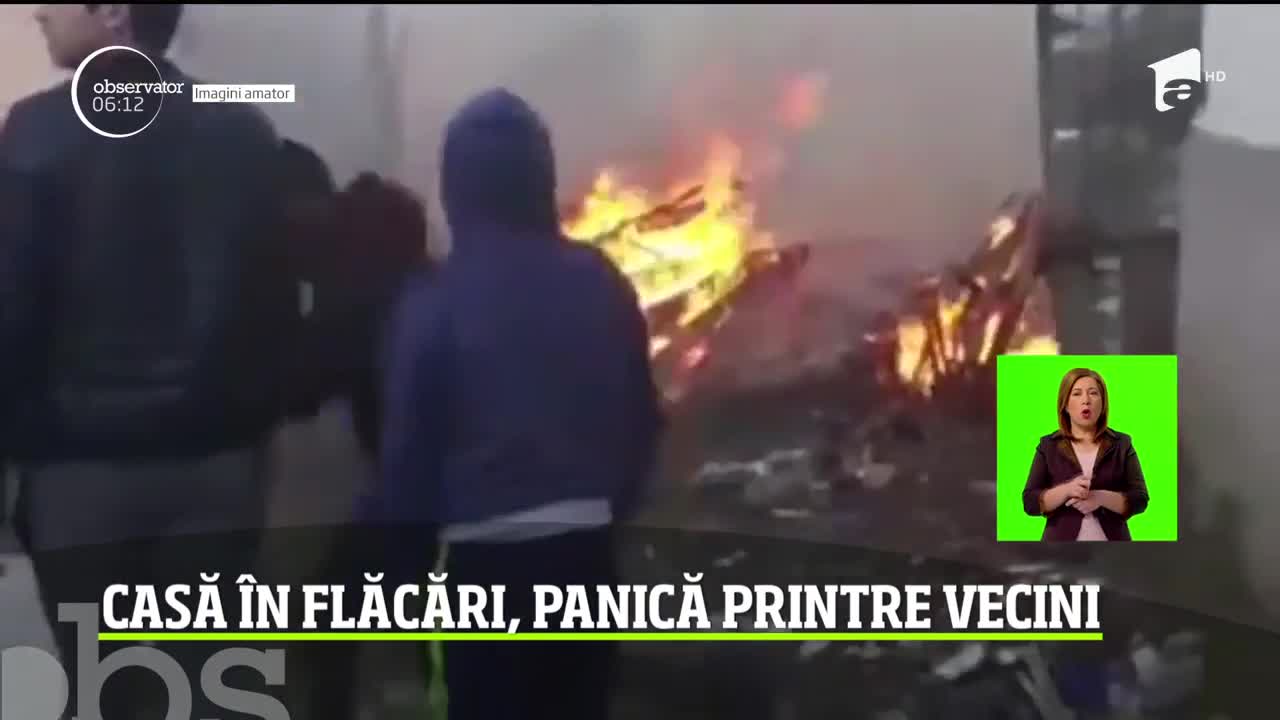 Panică &icirc;n localitatea Comăneşti, &icirc;n judeţul Bacău, după ce o casă a luat foc