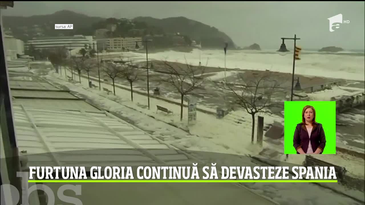 Furtună Gloria face &icirc;n continuare ravagii &icirc;n nord-estul Spaniei