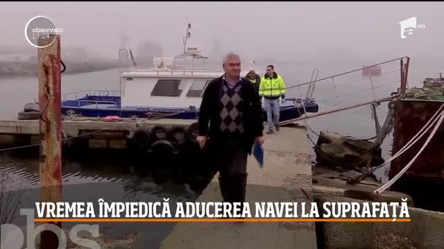 Vremea &icirc;mpiedică aducerea navei din Portul Midia la suprafață