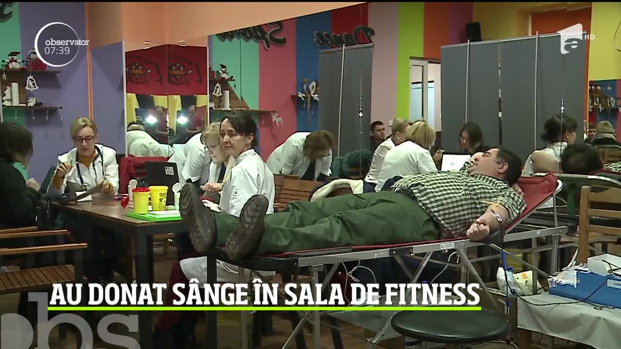 &Icirc;n judeţul Mureş, oamenii au donat s&acirc;nge &icirc;ntr-o sală de fitness