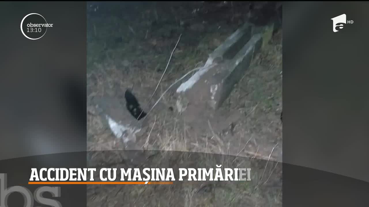 Accident cu maşina Primăriei &icirc;ntr-o comună din Maramureş