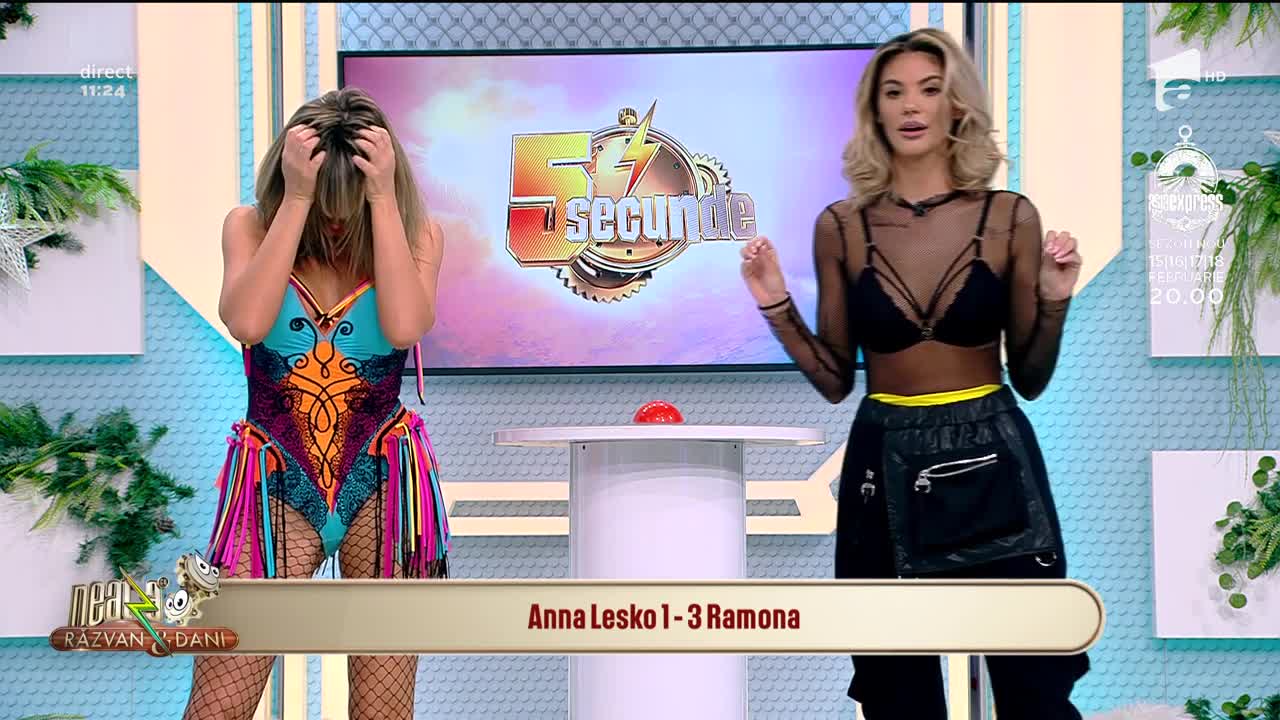 Duelul blondelor sexy la Provocarea "5 secunde"! Cine a câştigat confruntarea dintre Anna Lesko şi Ramona Olaru