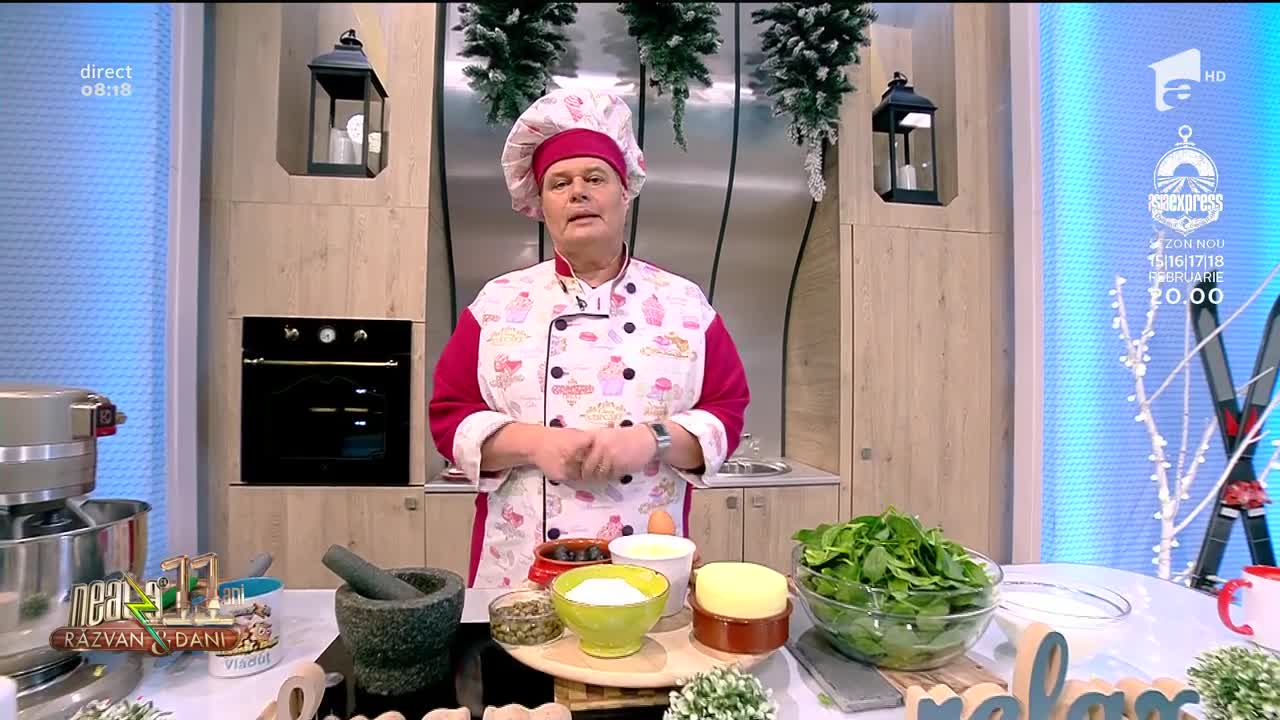 Neatza cu Răzvan și Dani. Reţeta zilei: Fantezia - o ruladă cu spanac şi capere