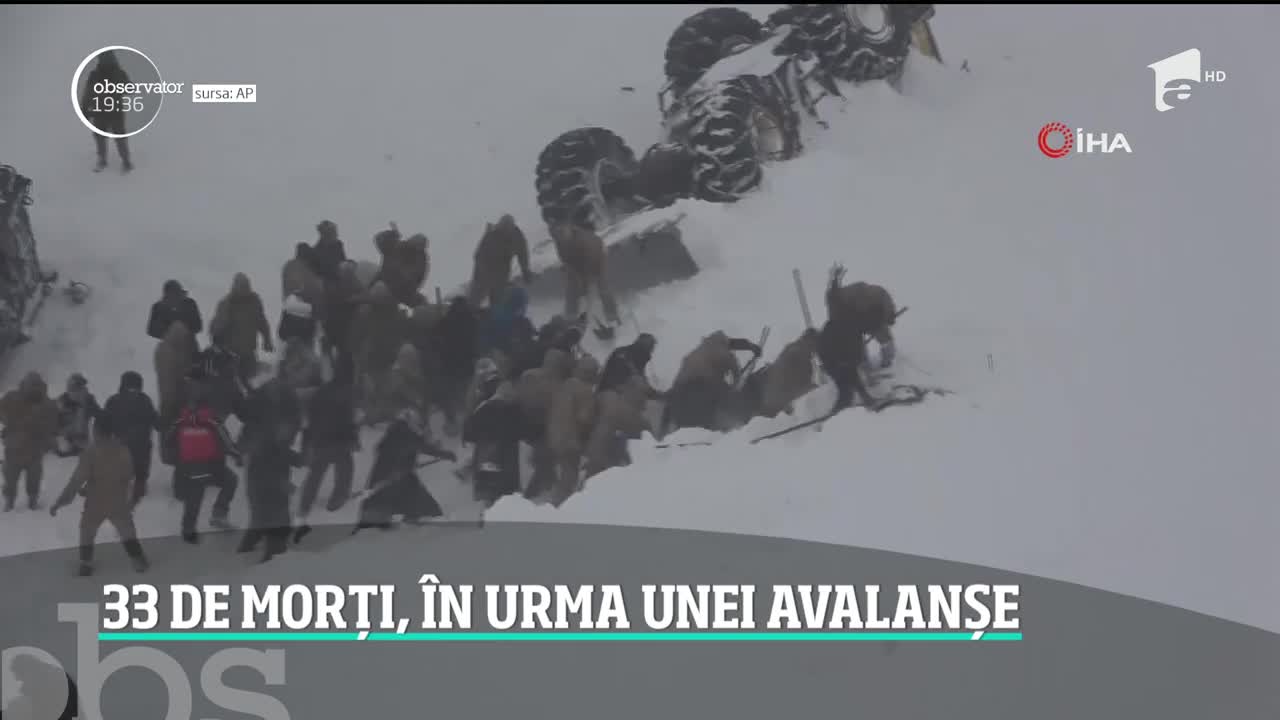 Cel puţin 33 de oameni &icirc;ntr-o avalanşă produsă &icirc;n estul Turciei