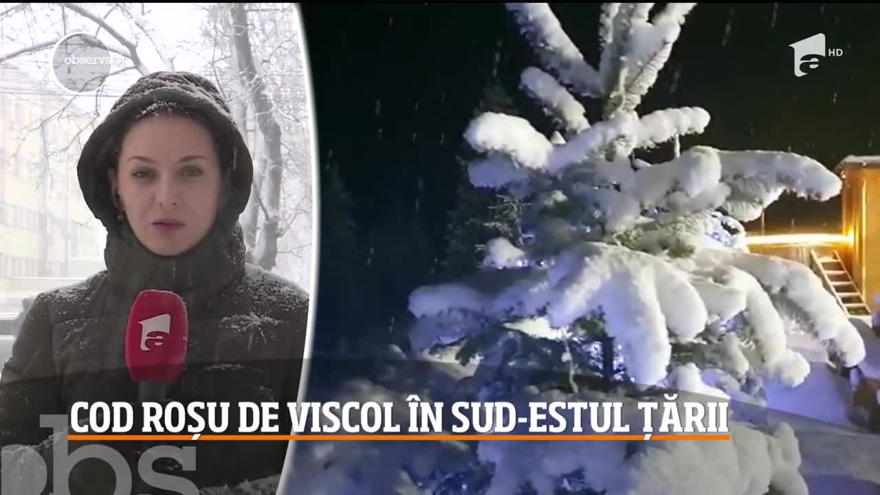 Meteorologii au emis cod roşu de viscol şi v&acirc;nt pentru nouă judeţe