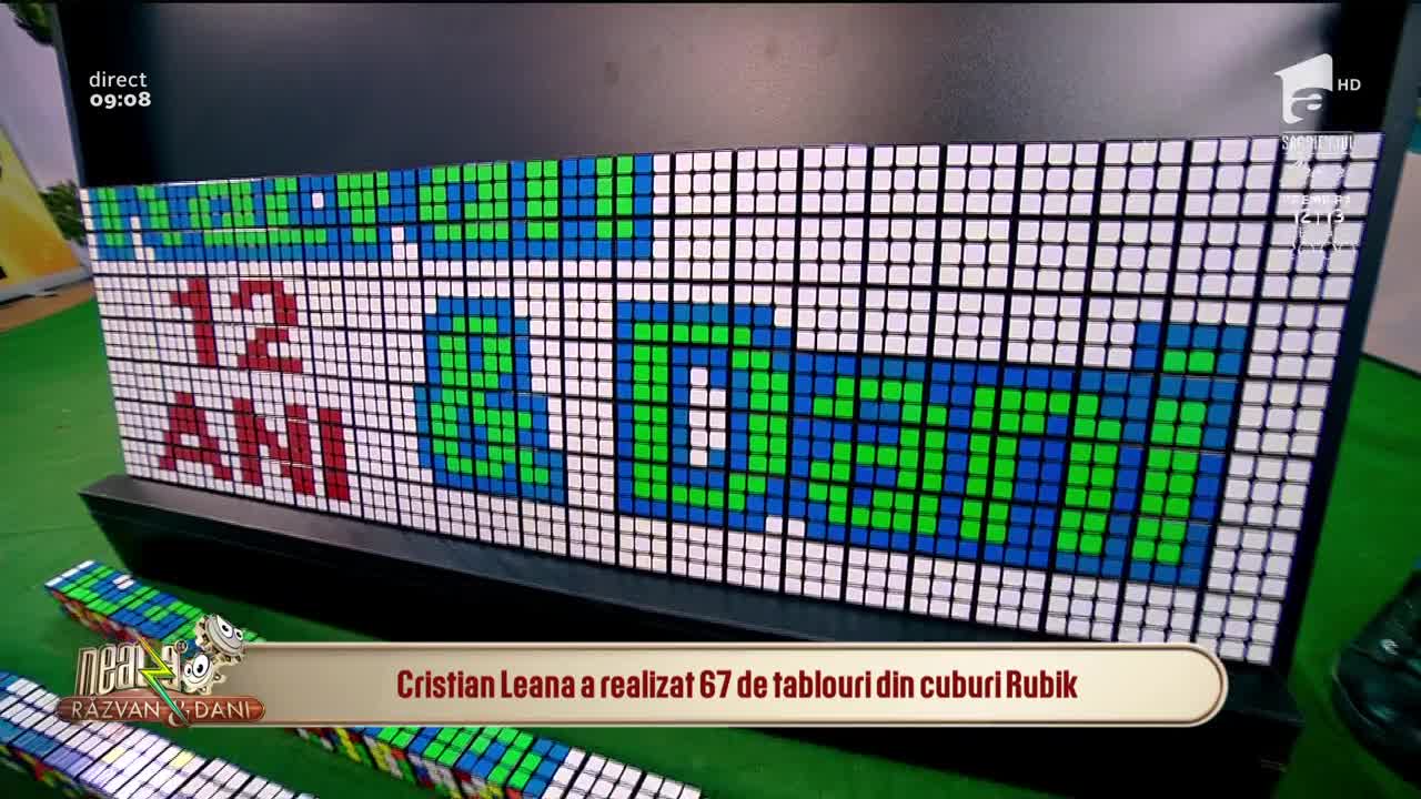 Domnu' Puzzle,  tablou din cuburi rubik cu sigla emisiunii Neatza cu Răzvan și Dani!