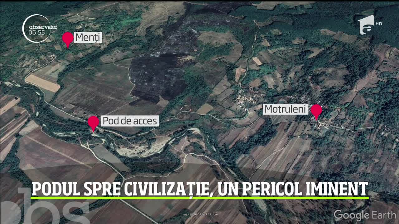 &Icirc;n două sate din Mehedinţi, oamenii care vor să ajungă la medic ori la cumpărături trebuie să treacă peste un pod suspendat, extrem de vechi şi instabil