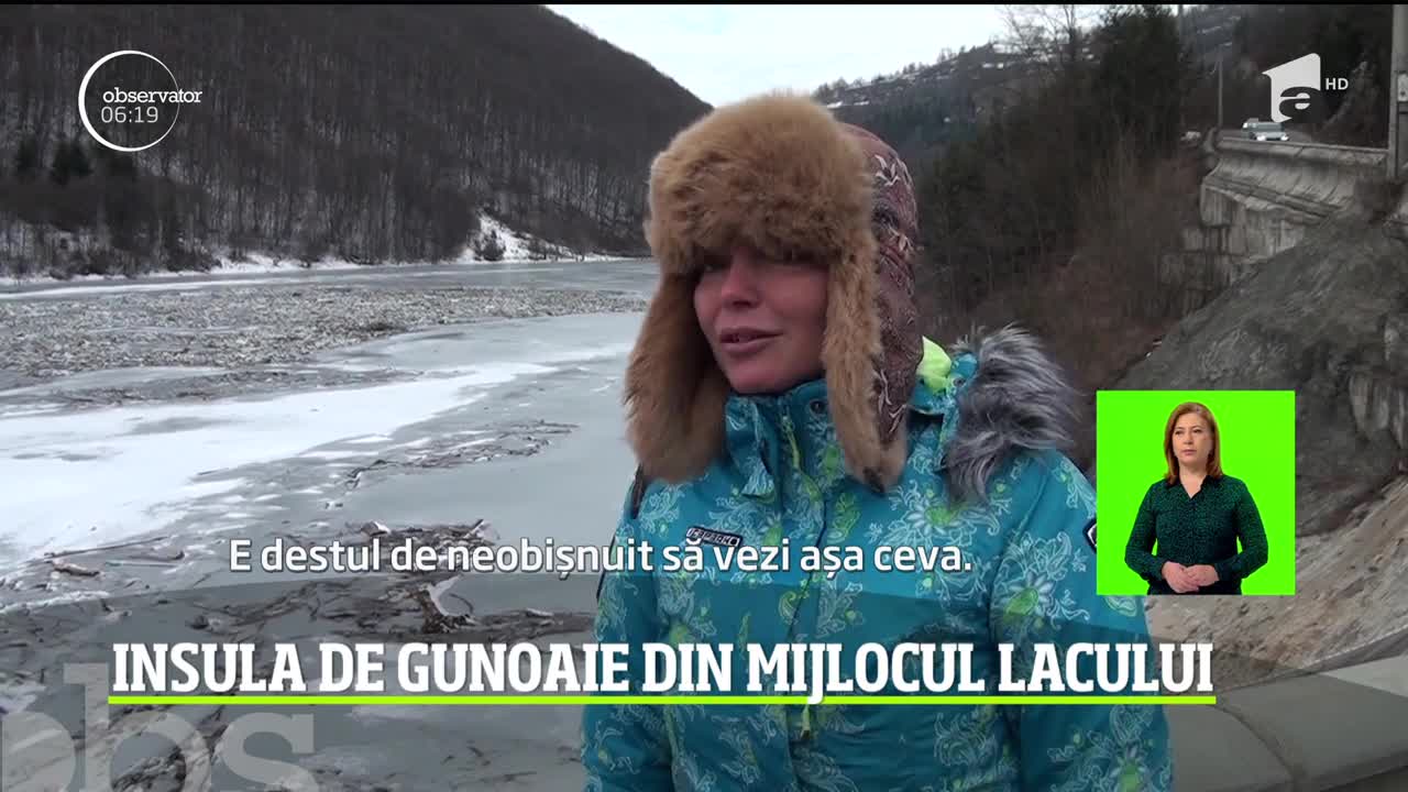 Insula de gunoaie din mijlocul Lacului Mihoiești